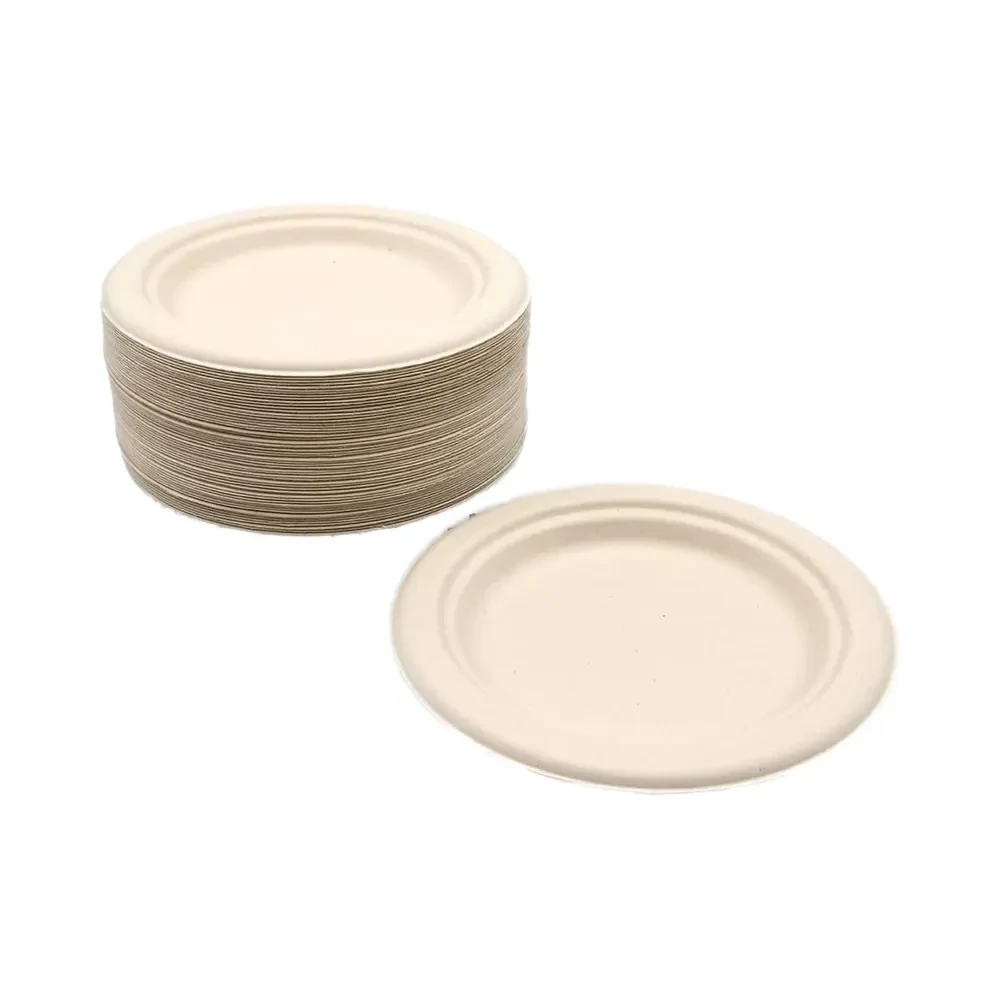 Biodegradable  Bagasse Disposable Paper Plates Safe for Refrigerator Bagasse for Hotels Camping Parties