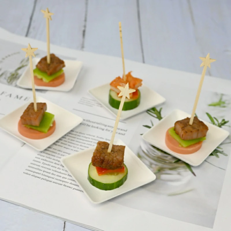 SUGARCANE MINI PLATES SAUCE SQUARE SHAPE DIPPING APPETIZER DISHES