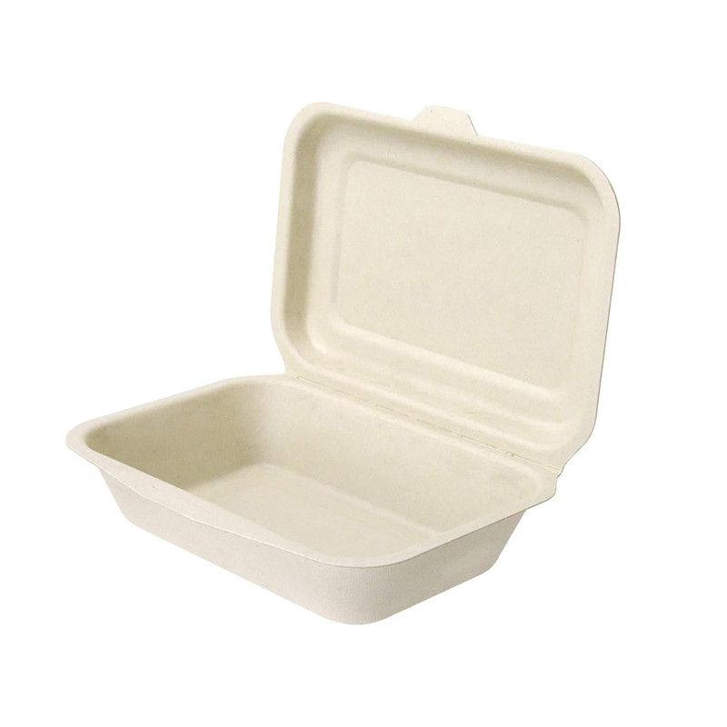 Biodegradable Compostable Plant Fiber Sugarcane Bagasse Disposable Lunch Box for Take-Away Food Packaging Eco-Friendly Food