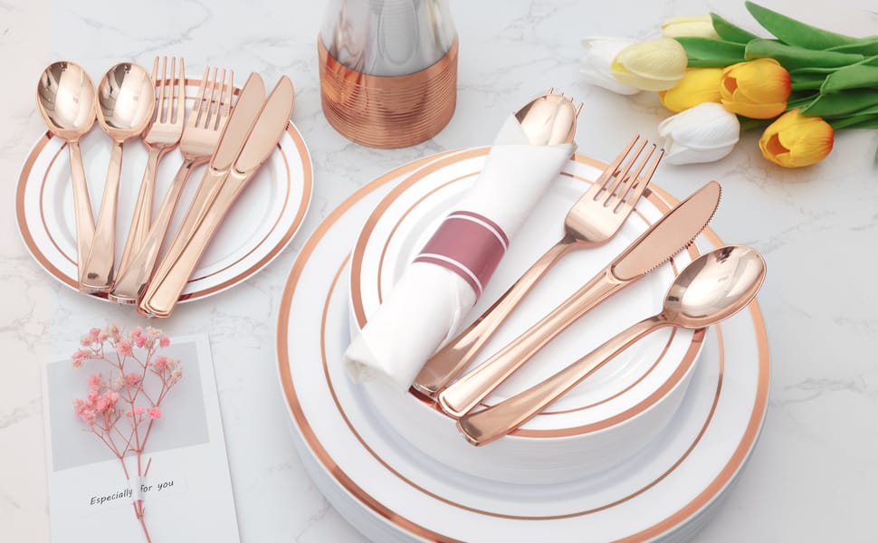 rose gold tableware