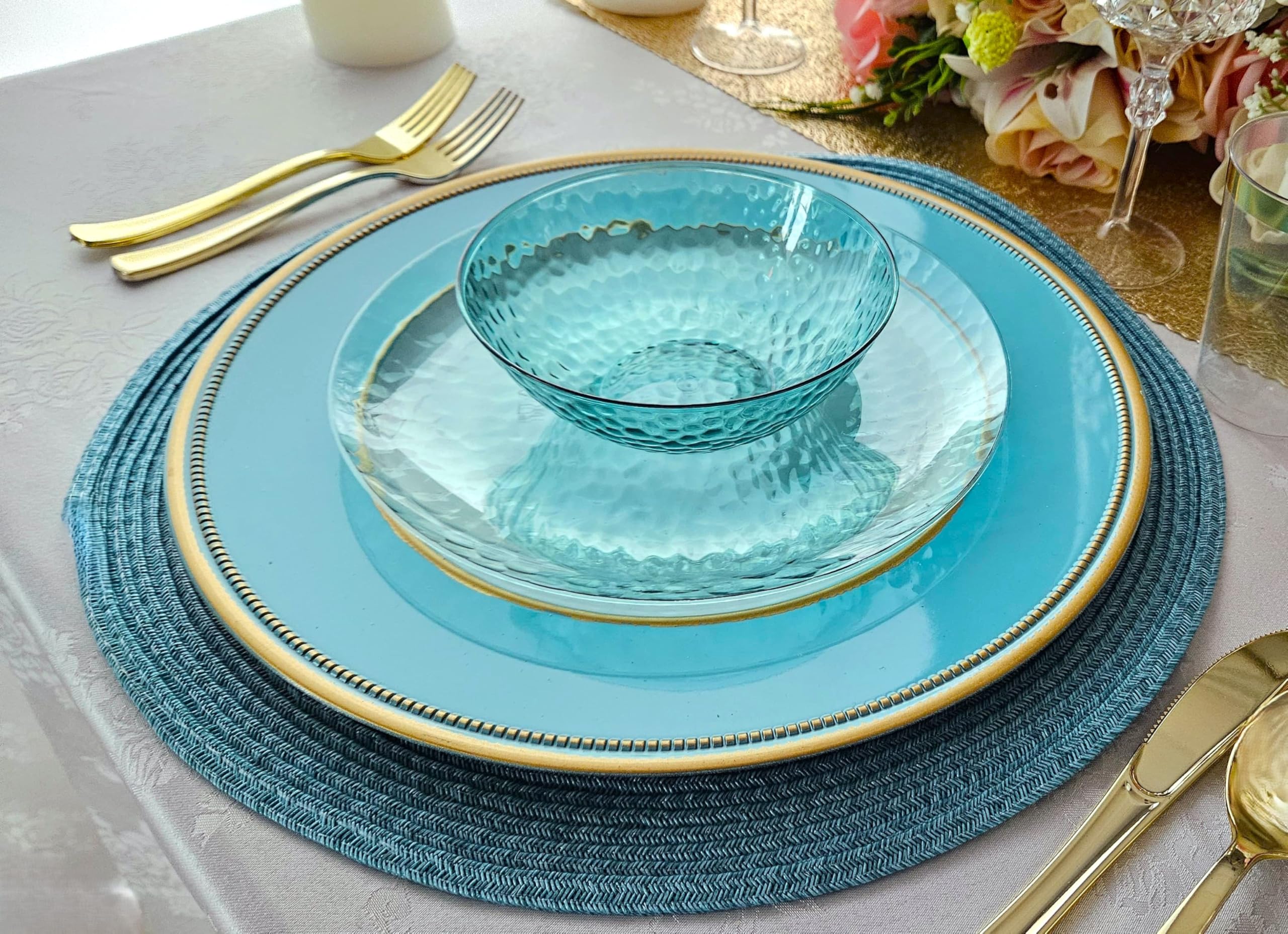 100 Piece (50 Guest) Coastal Clear Blue-07