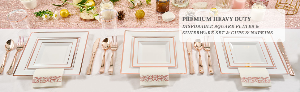 rose dinnerware on table